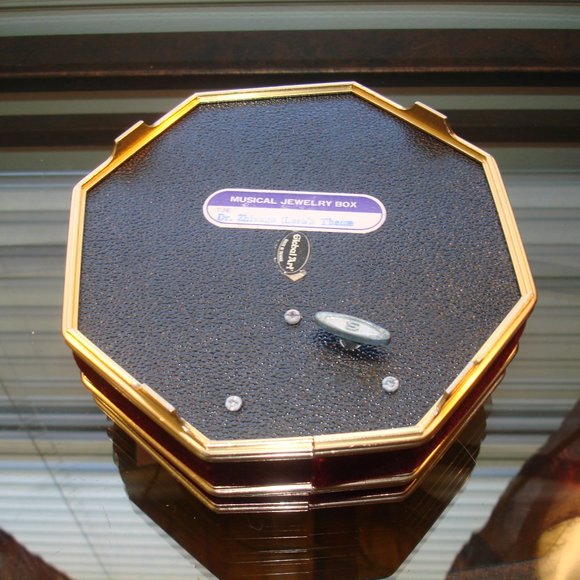Velvet Jewelry Music Box Mirror Octagon Vintage Gift for her Memory trinket box - Picture 9 of 13